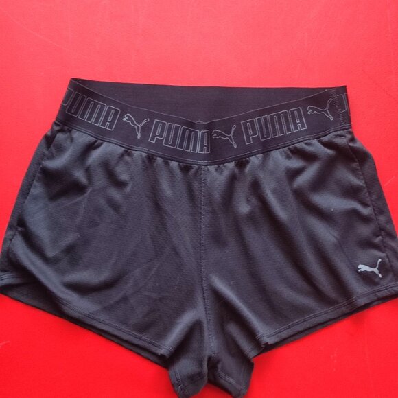 Puma athletic / sport short black women's size M - Picture 1 of 5
